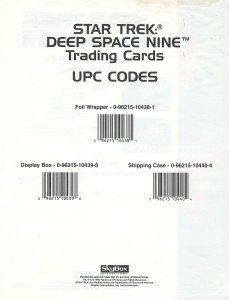 Star Trek Deep Space Nine Season One Trading Card Fact Sheet Back