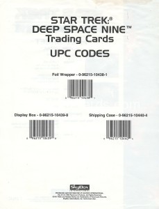 Star Trek Deep Space Nine Season One Trading Card Fact Sheet Back