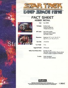 Star Trek Deep Space Nine Season One Trading Card Fact Sheet Front