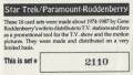Star Trek Gene Roddenberry Promotional Set 2110 Card 1