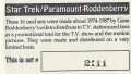 Star Trek Gene Roddenberry Promotional Set 2111 Card 1