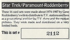 Star Trek Gene Roddenberry Promotional Set 2112 Card 1