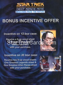 Star Trek Deep Space Nine Memories from the Future Dealer Sell Sheet