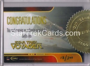 The Quotable Star Trek Voyager Trading Card Delta Flyer Relic Dual Color Back
