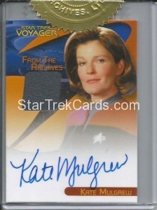 The Quotable Star Trek Voyager Trading Card Kate Mulgrew Autograph Costume
