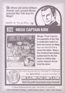 Mego Museum Card 39 Back