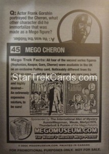 Mego Museum Card 45 Back