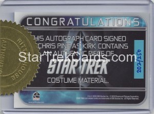 Star Trek Movies Collectors Set Chris Pine Autograph Back