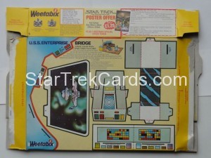 Star Trek The Motion Picture Weetabix Box U.S.S. Enterprise Bridge Back