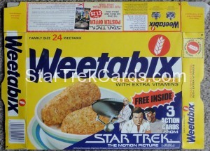 Star Trek The Motion Picture Weetabix Box U.S.S. Enterprise Front