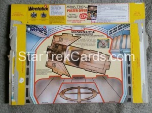 Star Trek The Motion Picture Weetabix Box Vulcan Shuttle Back