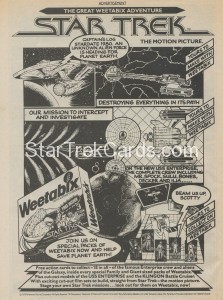 Star Trek The Motion Picture Weetabix Trading Card Sales Ad