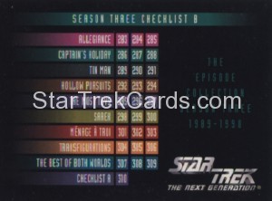 Star Trek The Next Generation Season Three Trading Card 311