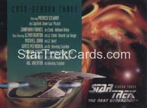 Star Trek The Next Generation Season Three Trading Card 312