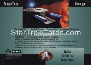 Star Trek The Next Generation Season Three Trading Card P1 Back