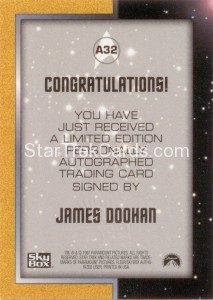 Star Trek The Original Series Season Two Autograph A32 James Doohan Back