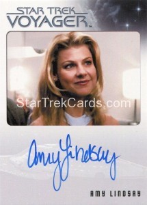 Star Trek Voyager Heroes Villains Autograph Amy Lindsay Front