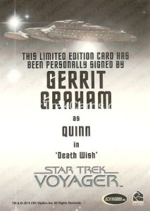 Star Trek Voyager Heroes Villains Autograph Gerrit Graham Back