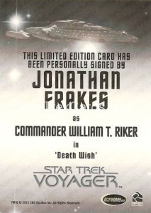 Star Trek Voyager Heroes Villains Autograph Jonathan Frakes Back