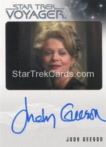 Star Trek Voyager Heroes Villains Autograph Judy Geeson Front
