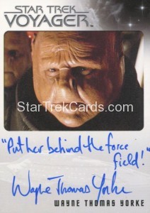 Star Trek Voyager Heroes Villains Autograph Wayne Thomas Yorke Put her behind the force field 21