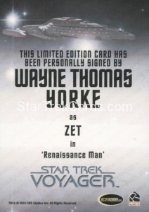 Star Trek Voyager Heroes Villains Autograph Wayne Thomas Yorke Put her behind the force field Back1