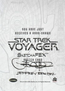 Star Trek Voyager Heroes Villains Jeffrey Benitez Sketch Card Back