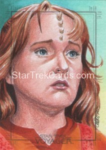 Star Trek Voyager Heroes Villains Kristin Allen Sketch Card 1 Front