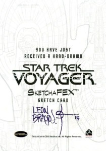 Star Trek Voyager Heroes Villains Sketch Leon Braojos Back
