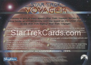 Star Trek Voyager Season One Series One Promo Four Card Sheet Back