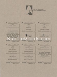 Star Trek XI Kelloggs Trading Card Full Sheet Blue Back