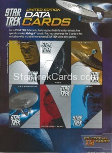 Star Trek XI Kelloggs Trading Card Full Sheet Blue Front