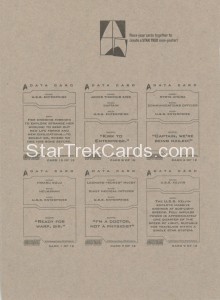 Star Trek XI Kelloggs Trading Card Full Sheet Orange Back