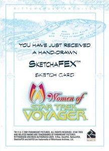 The Women of Star Trek Voyager HoloFEX Sketch Reward Monte Moore Seven of Nine Back