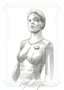 The Women of Star Trek Voyager HoloFEX Sketch Reward Monte Moore Seven of Nine Front