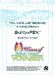 The Women of Star Trek Voyager HoloFEX Sketch Reward Monte Moore Torres Back